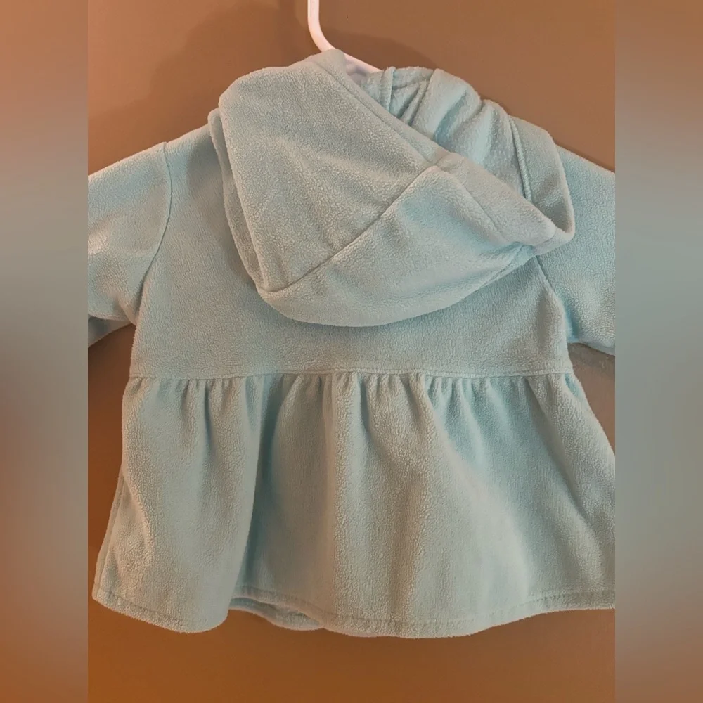 Kids Light Mint Blue Hooded Soft Jacket 6 Months